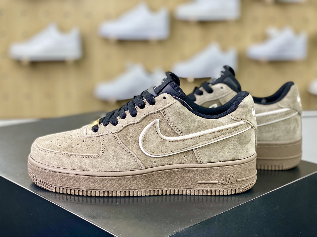 260 耐克Nike Air Force 1 '07 Low"Brown Grey Black"空军一号经典板鞋“麂皮灰棕黑白叠钩”AV0383-223