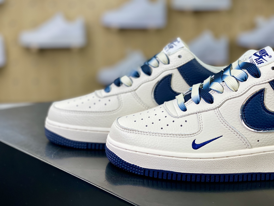 Fat Joe x Nike Air Force 1 Low ”Terror Squad” Air Force One classic low-top sneakers ”Splicing off-white and navy blue TS embroidery” IO5636-999