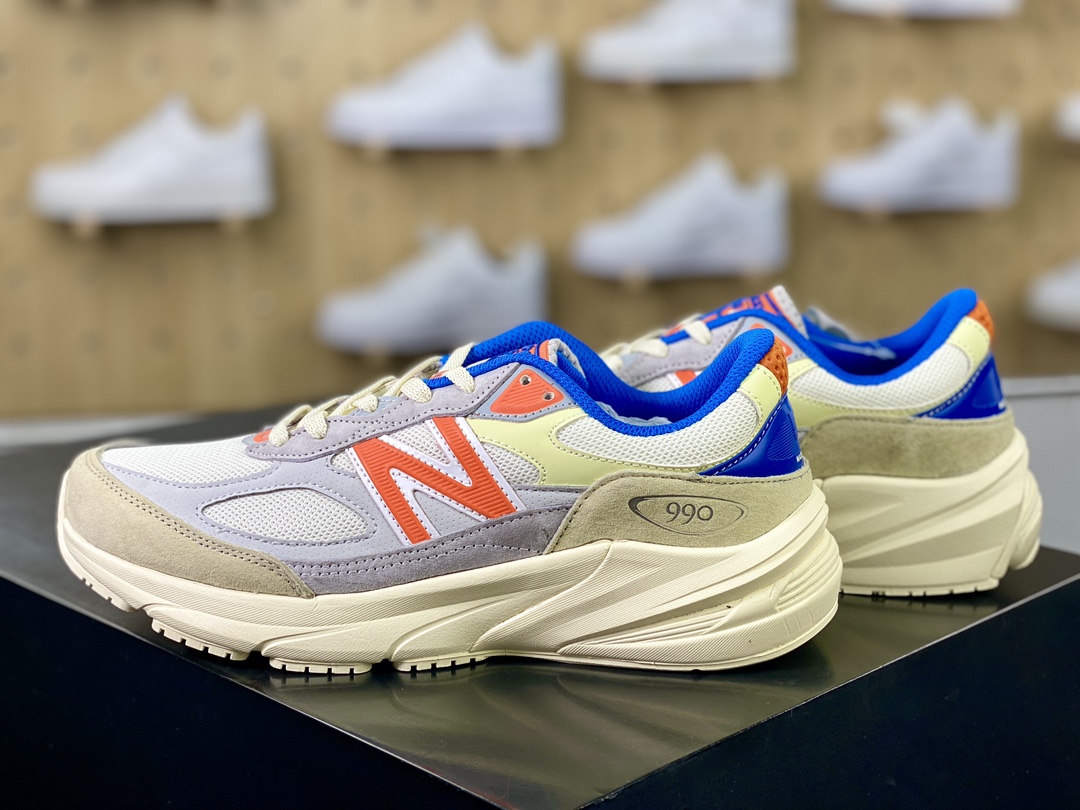 260 New Balance in USA M990V6"Madison Square Garden"六代系列美产血统跑步鞋“联名尼克斯米灰蓝橙”U990KN6