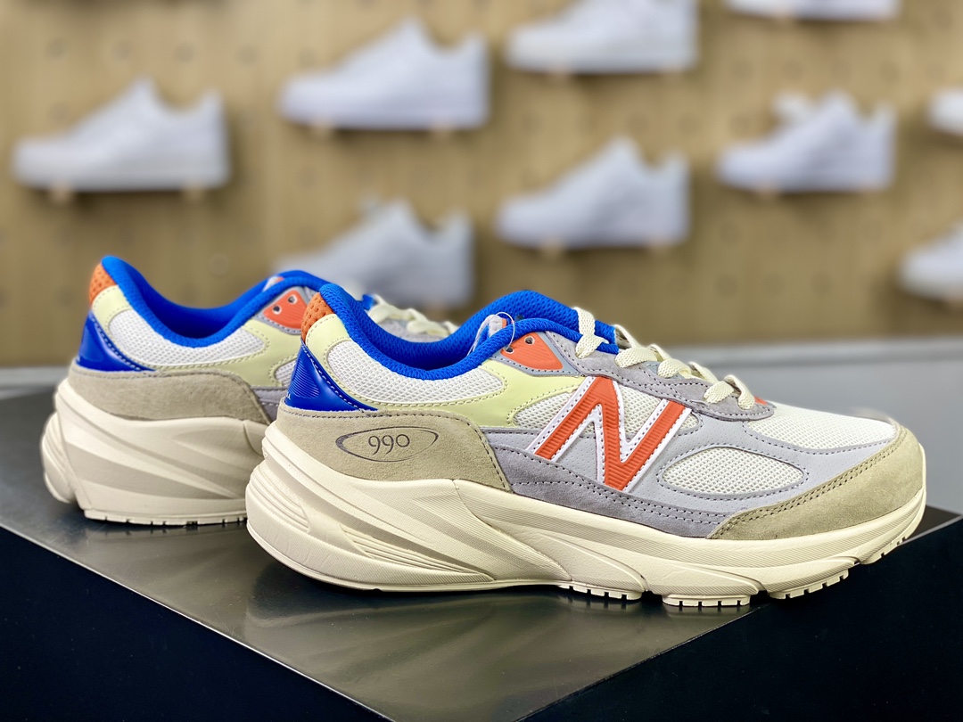 260 New Balance in USA M990V6"Madison Square Garden"六代系列美产血统跑步鞋“联名尼克斯米灰蓝橙”U990KN6