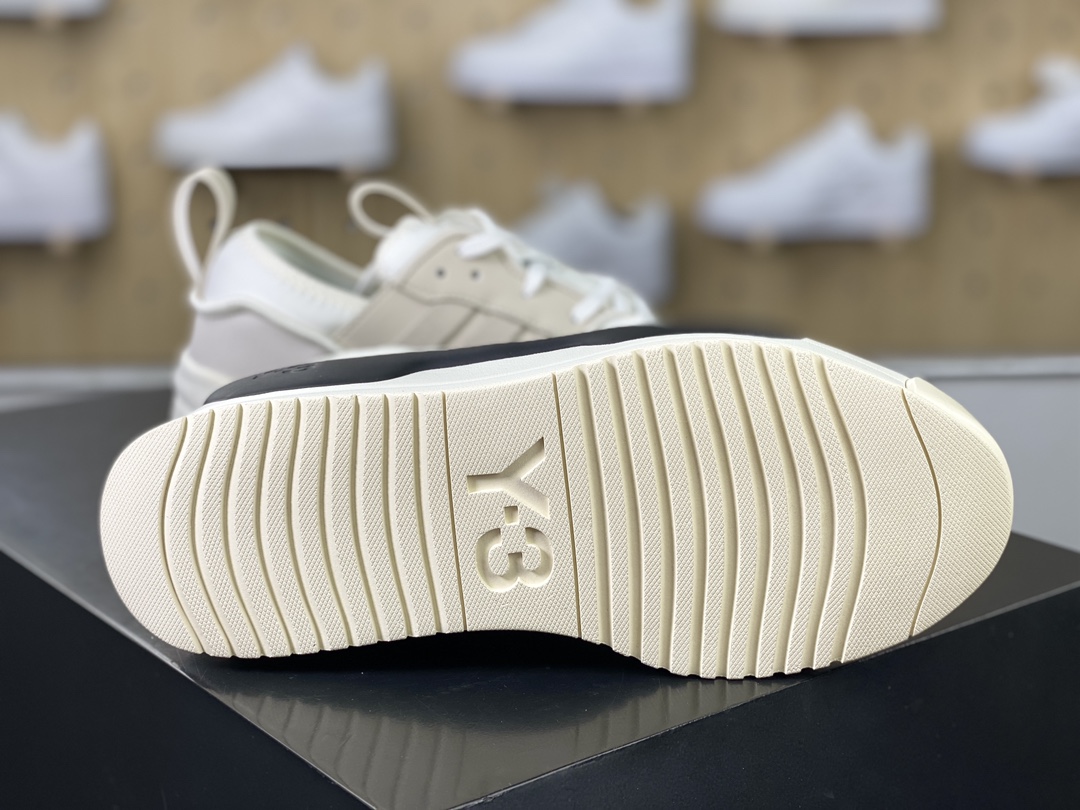 220 阿迪达斯Adidas Y-3 Rivalry Low Sneakers 竞赛系列低帮厚底运动鞋“皮革白灰黑”IG5300