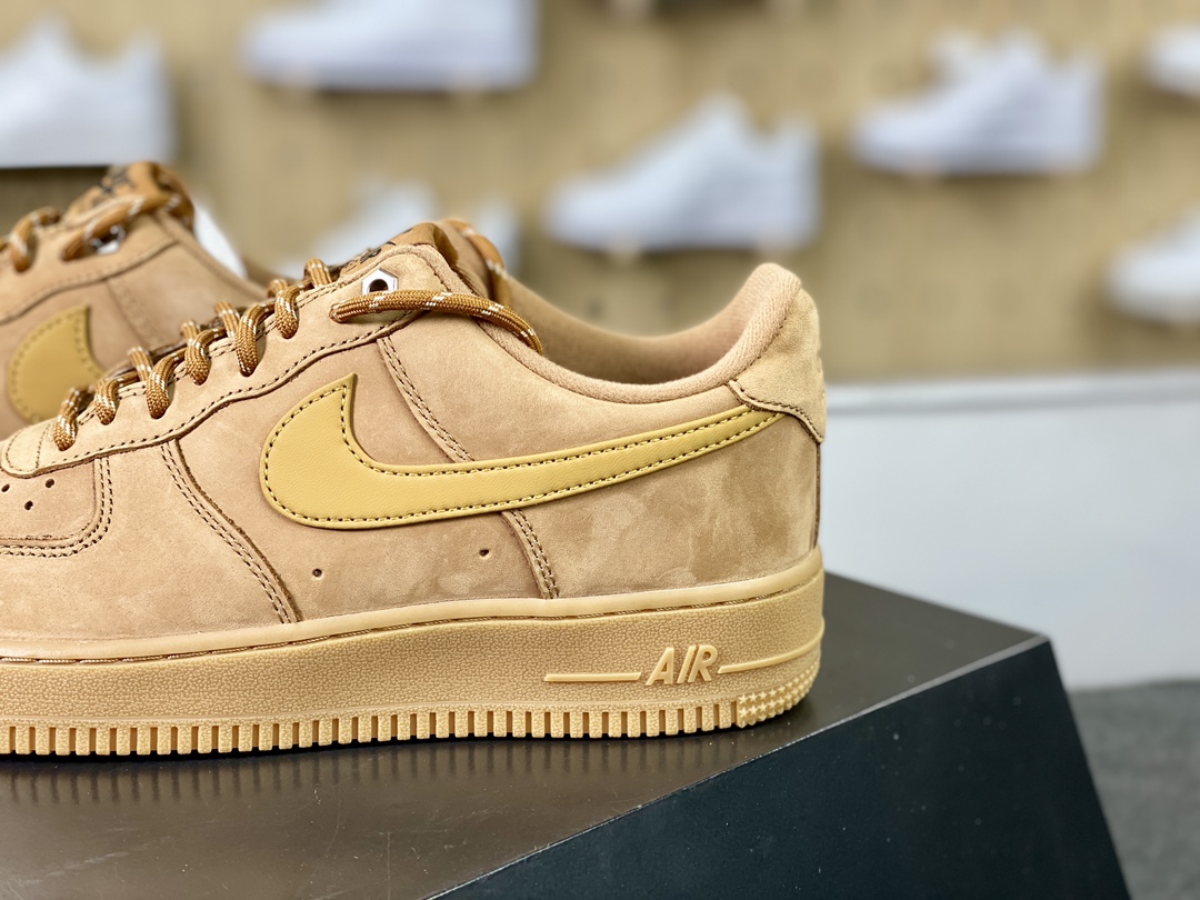 Nike Air Force 1 Low 07 LV8 ”Wheat / Flax” Air Force One Low-top Classic Sneakers ”New Wheat Yellow Brown” CJ9179-200