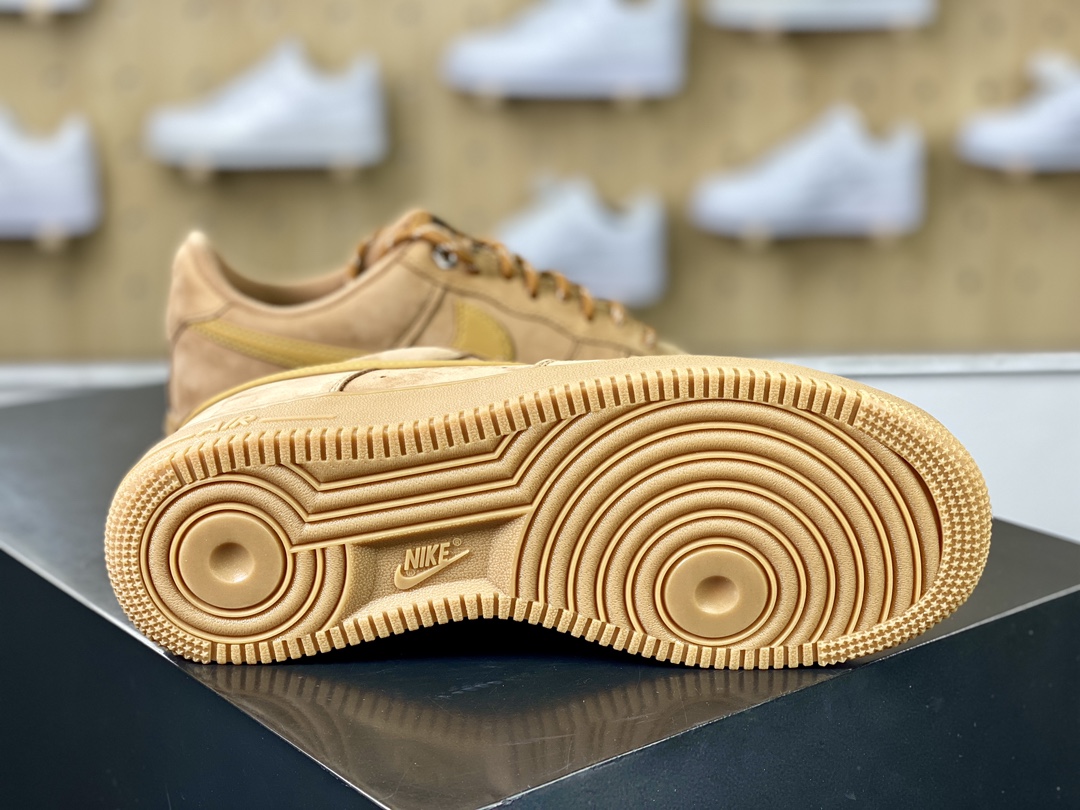 Nike Air Force 1 Low 07 LV8 ”Wheat / Flax” Air Force One Low-top Classic Sneakers ”New Wheat Yellow Brown” CJ9179-200