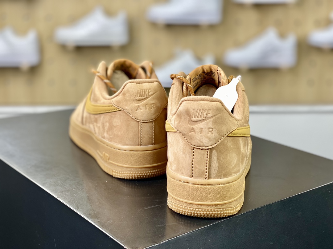 Nike Air Force 1 Low 07 LV8 ”Wheat / Flax” Air Force One Low-top Classic Sneakers ”New Wheat Yellow Brown” CJ9179-200