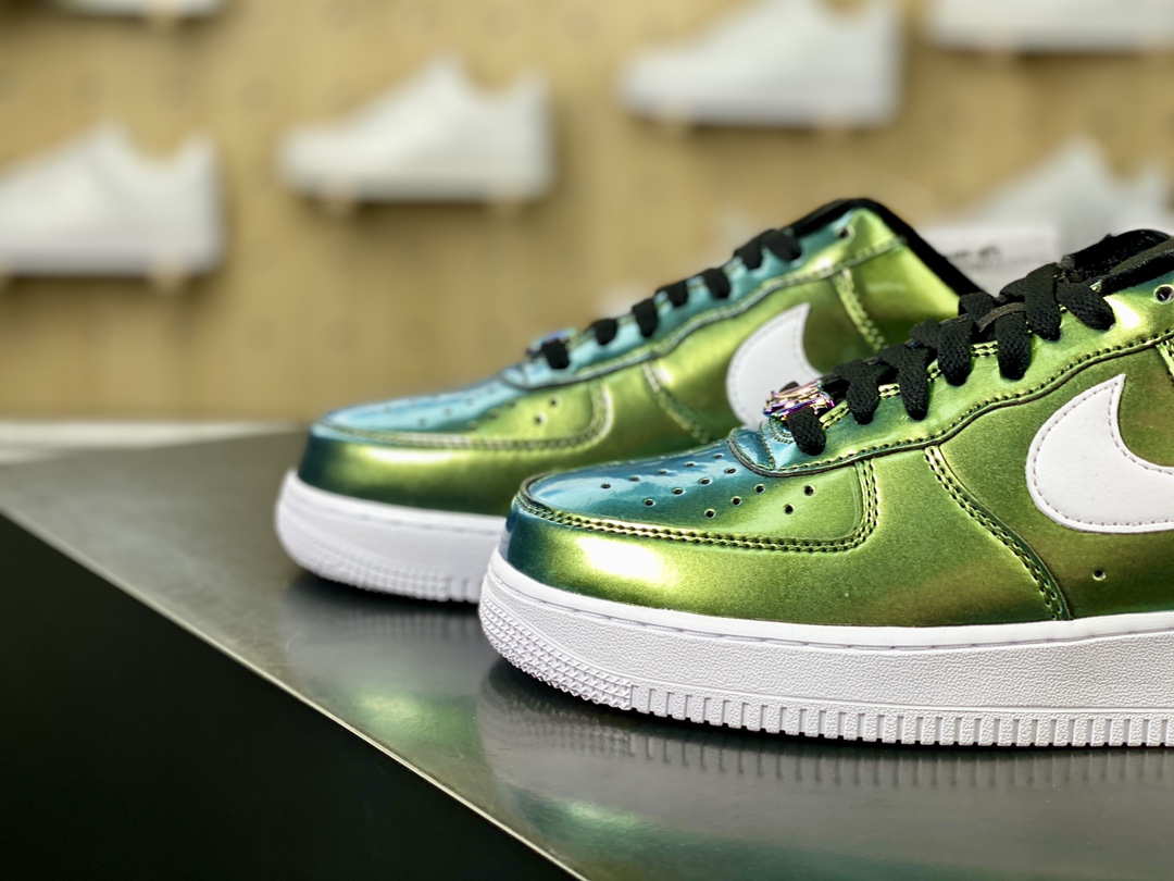 Nike Air Force 1'07 Low”Grey White” Air Force One series classic low-top sneakers ”Patent leather laser grass green white” HV1173-010