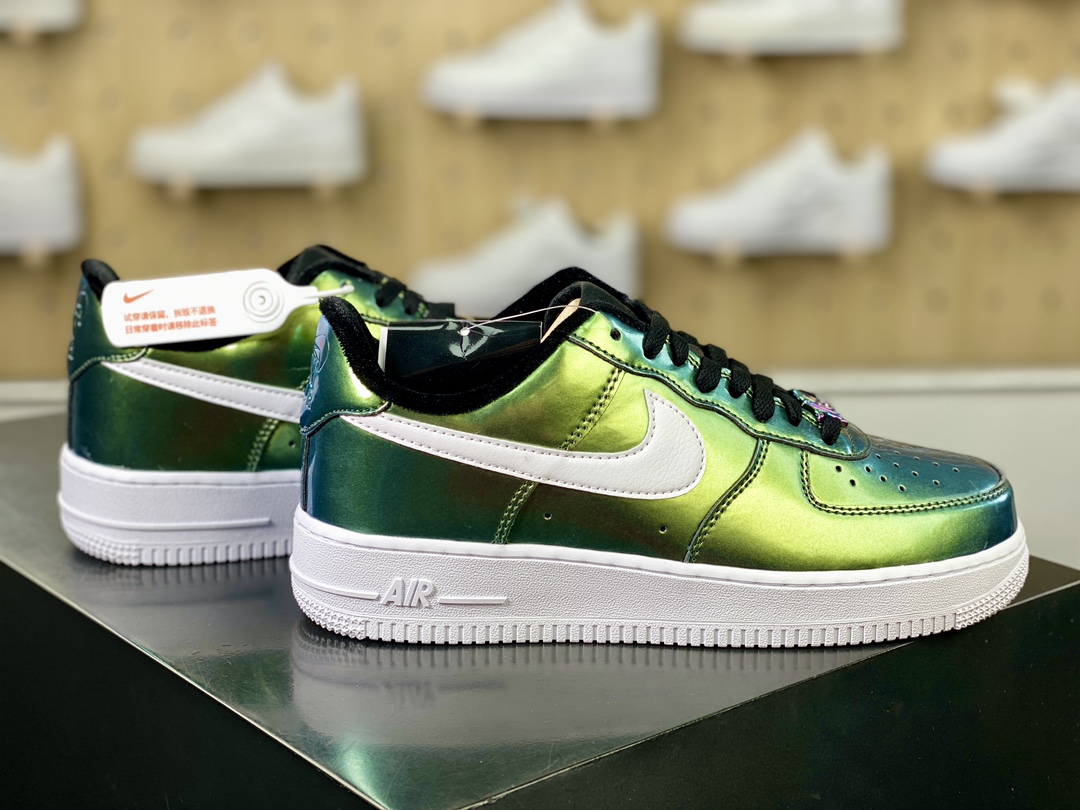 Nike Air Force 1'07 Low”Grey White” Air Force One series classic low-top sneakers ”Patent leather laser grass green white” HV1173-010