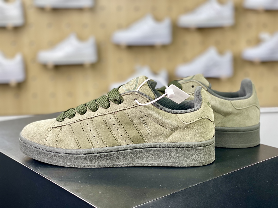 180 阿迪达斯Adidas Originals Campus 00s 学院系列面包风经典板鞋“翻毛军绿”ID3424