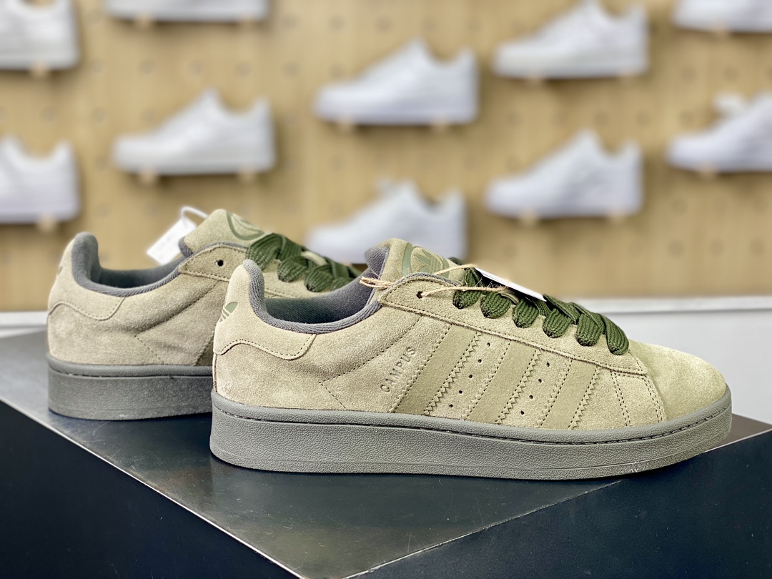 180 阿迪达斯Adidas Originals Campus 00s 学院系列面包风经典板鞋“翻毛军绿”ID3424