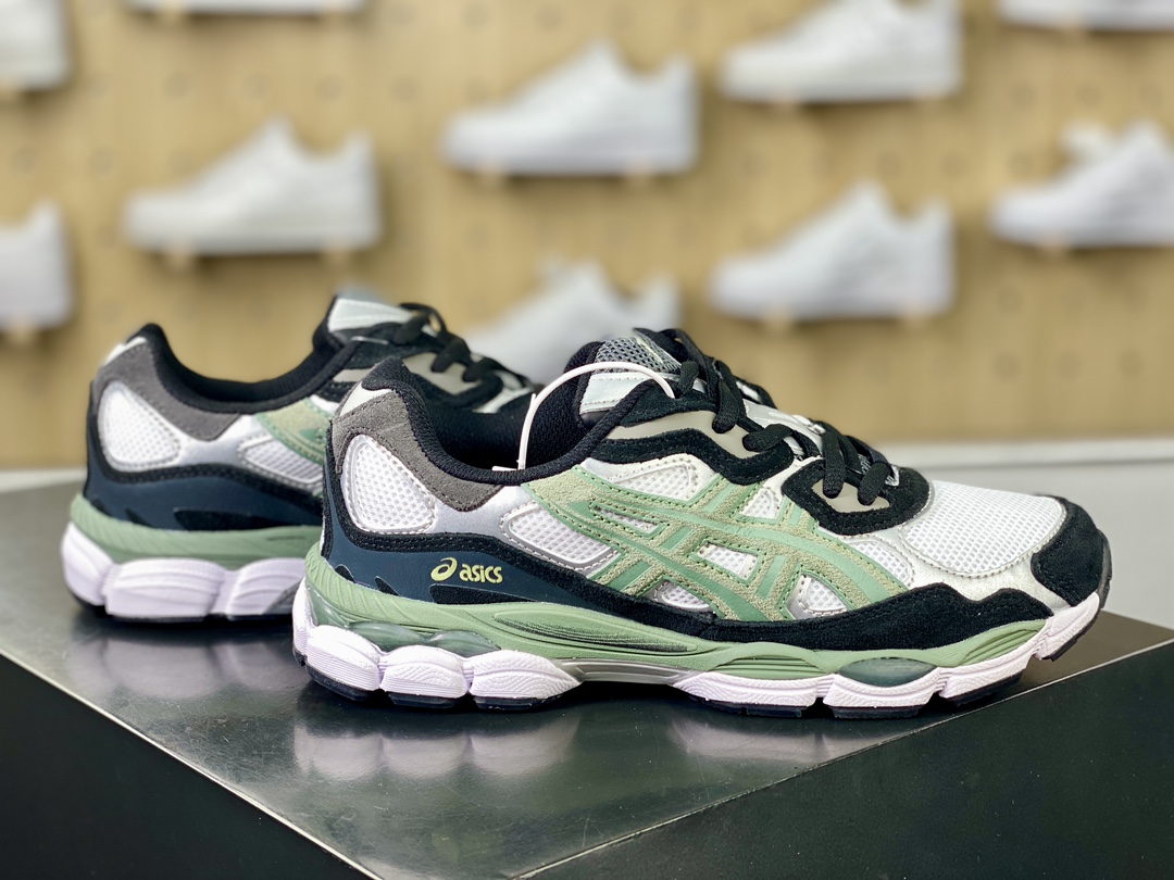 220 亚瑟士/ASICS GEL - KAYANO 14系列轻量缓震休闲运动跑步鞋“军绿浅黄”1201A161-300