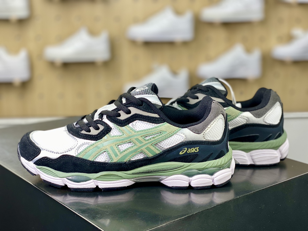 220 亚瑟士/ASICS GEL - KAYANO 14系列轻量缓震休闲运动跑步鞋“军绿浅黄”1201A161-300