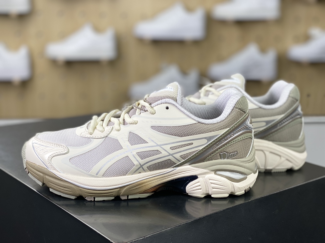 /Asics GT-2160 series low-top retro casual sports running shoes ”beige, silver, black and green” 1201A995-100