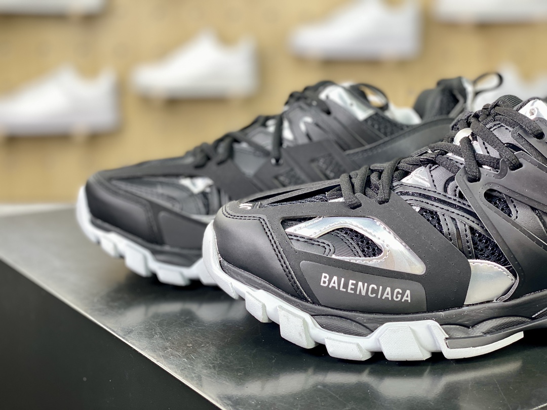 BALENCIAGA Track Trainers 3.0 Retro Wild Running Shoes ”Black and White LOGO” 542436 W1GB1 2045