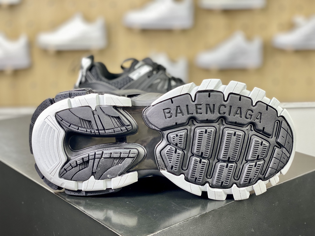 BALENCIAGA Track Trainers 3.0 Retro Wild Running Shoes ”Black and White LOGO” 542436 W1GB1 2045