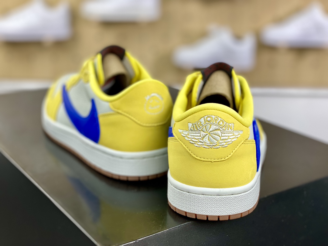 380 Travis Scott x Nike Air Jordan 1 Low OG”Canary”AJ1乔丹一代经典低帮篮球鞋“TS联名蓝尼黄白黑倒钩8.0”DZ4137-700