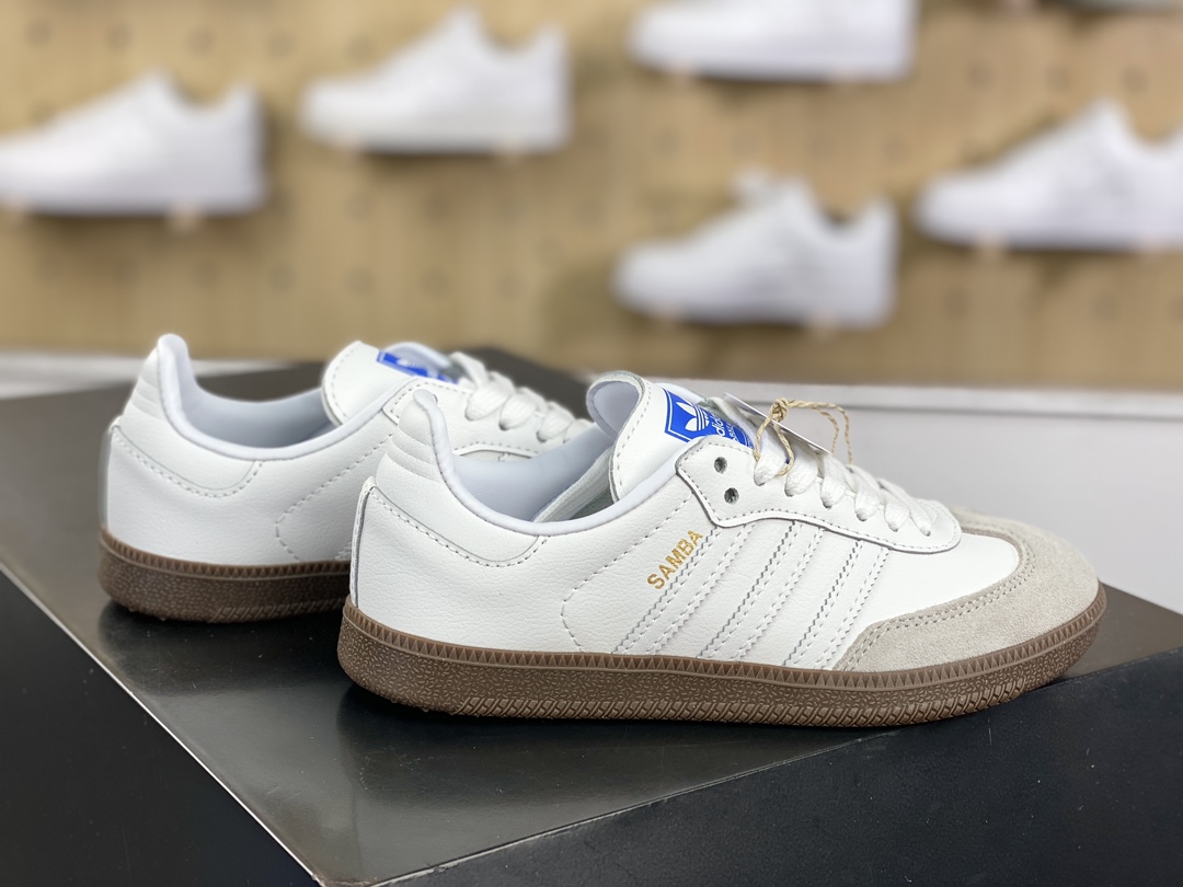 140 阿迪达斯/三叶草Adidas Originals Samba OG 桑巴舞系列板鞋“皮革白灰生胶底”IE3439