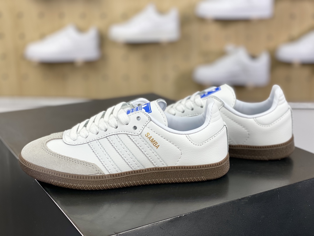 140 阿迪达斯/三叶草Adidas Originals Samba OG 桑巴舞系列板鞋“皮革白灰生胶底”IE3439