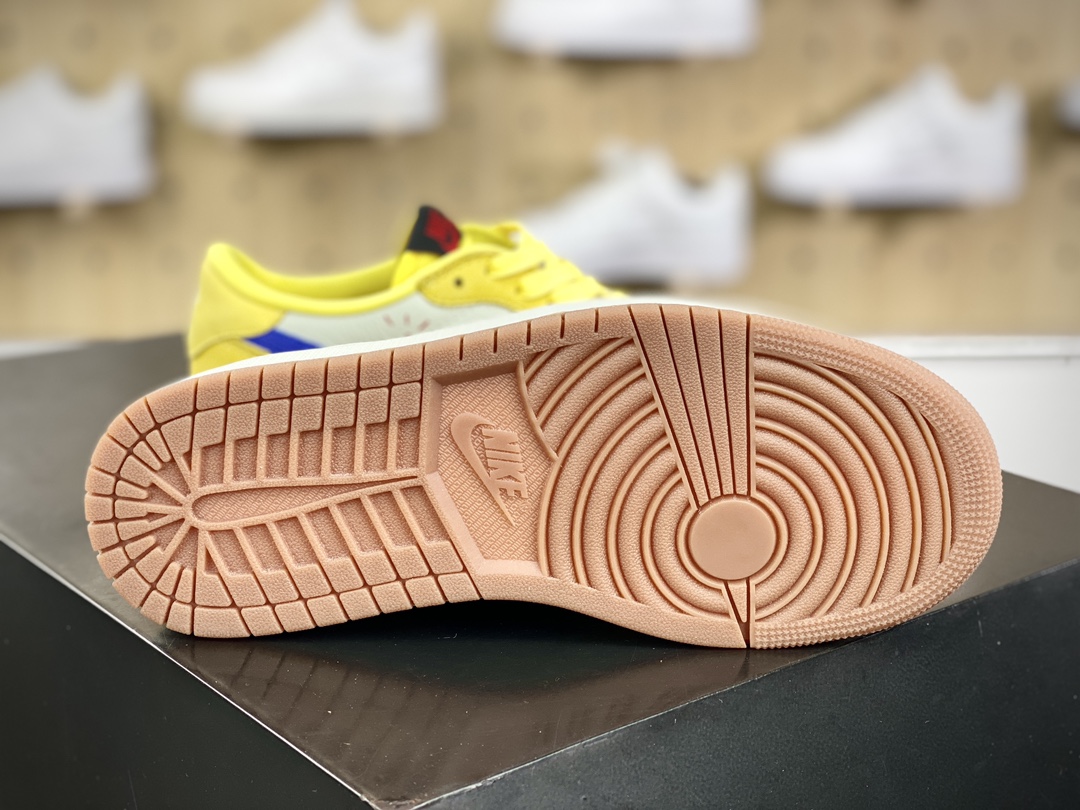 Travis Scott x Nike Wmns Air Jordan 1 Low OG ”Canary” AJ1 Jordan Generation Basketball Shoes ”TS Joint Blue Yellow White Black Hook 8.0” DZ4137-700