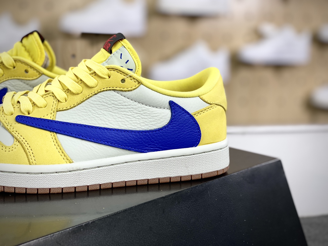 Travis Scott x Nike Wmns Air Jordan 1 Low OG ”Canary” AJ1 Jordan Generation Basketball Shoes ”TS Joint Blue Yellow White Black Hook 8.0” DZ4137-700