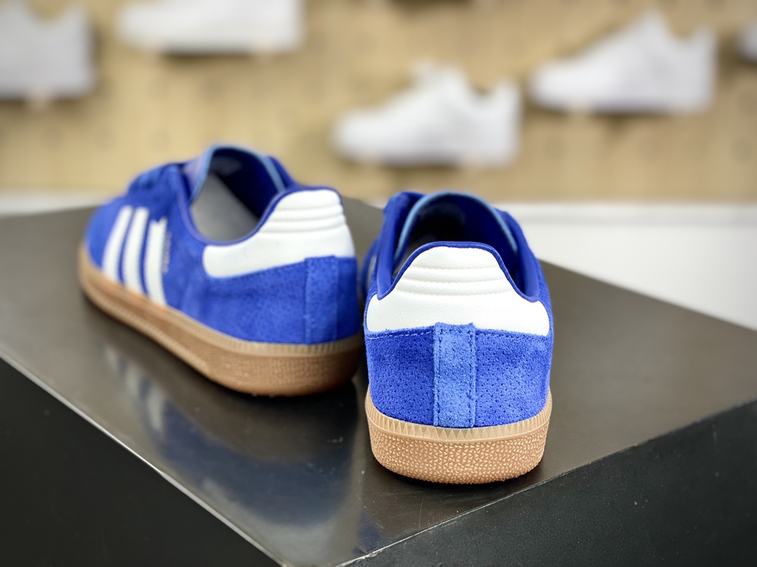 Adidas Originals Samba Vegan OG Samba Series Sneakers ”Foil Punching University Blue and White Rubber Sole” HP7901