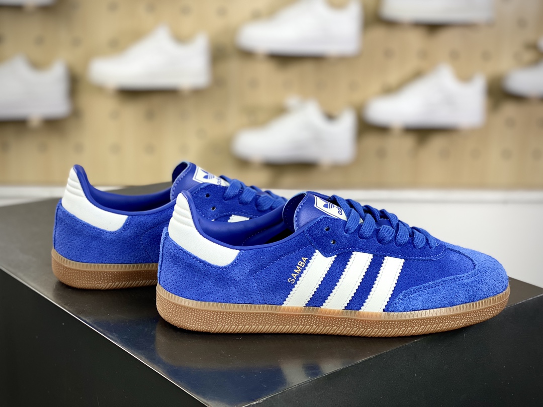 Adidas Originals Samba Vegan OG Samba Series Sneakers ”Foil Punching University Blue and White Rubber Sole” HP7901