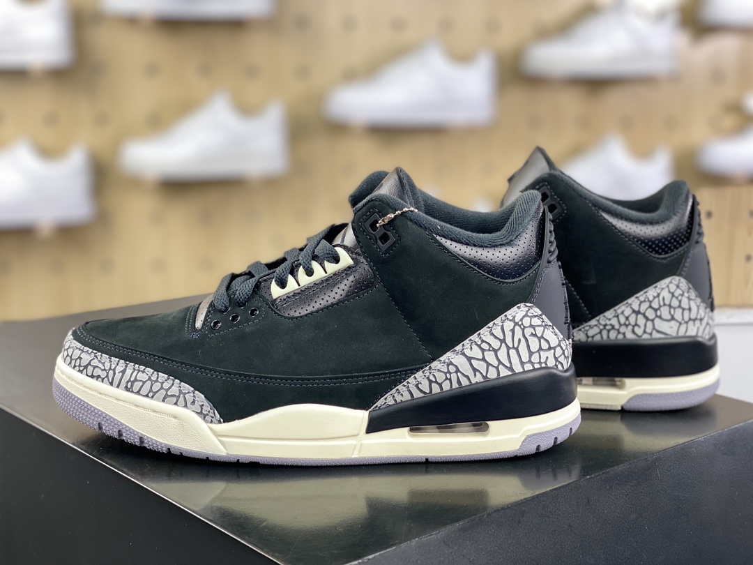 450 耐克Nike Wmns Air Jordan 3 Retro"Off Noir"迈克尔·乔丹AJ3代系列中帮篮球鞋“黑水泥2.0”CK9246-001