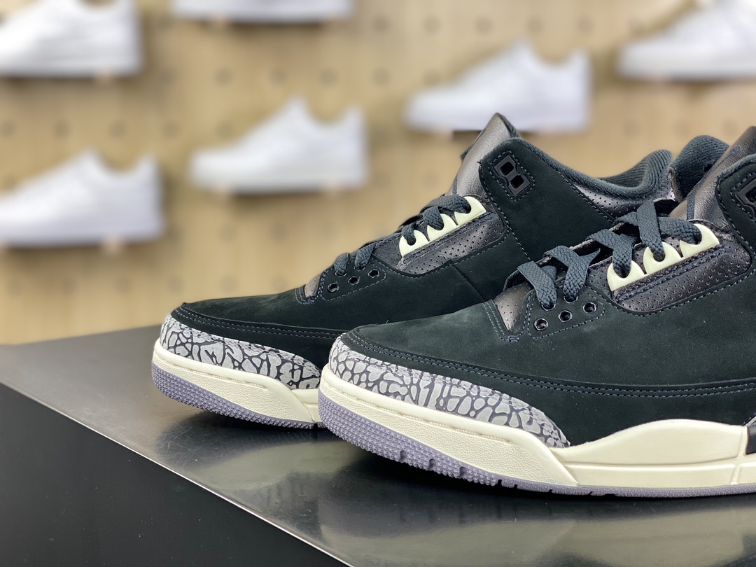 450 耐克Nike Wmns Air Jordan 3 Retro"Off Noir"迈克尔·乔丹AJ3代系列中帮篮球鞋“黑水泥2.0”CK9246-001