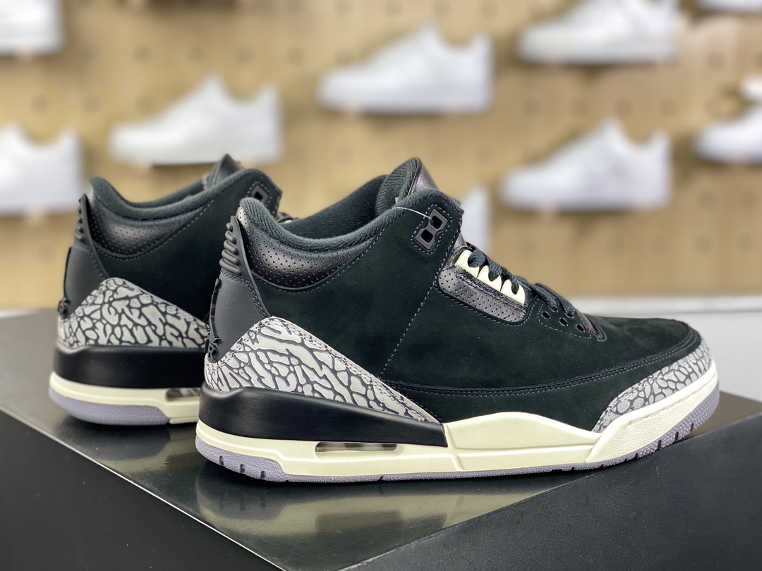 450 耐克Nike Wmns Air Jordan 3 Retro"Off Noir"迈克尔·乔丹AJ3代系列中帮篮球鞋“黑水泥2.0”CK9246-001