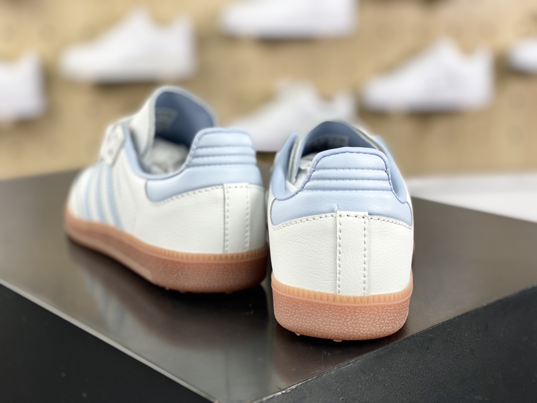 140 阿迪达斯/三叶草Adidas Originals Samba OG 桑巴舞系列板鞋“皮革白奶蓝生胶底”IE0877