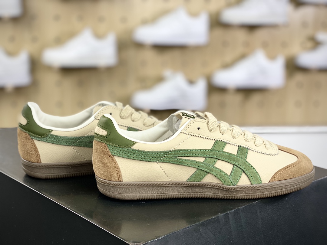 150 鬼塚虎/Onitsuka Tiger Tokuten 得分系列低帮板鞋“皮革奶茶黄咖啡棕绿”1183C086-250