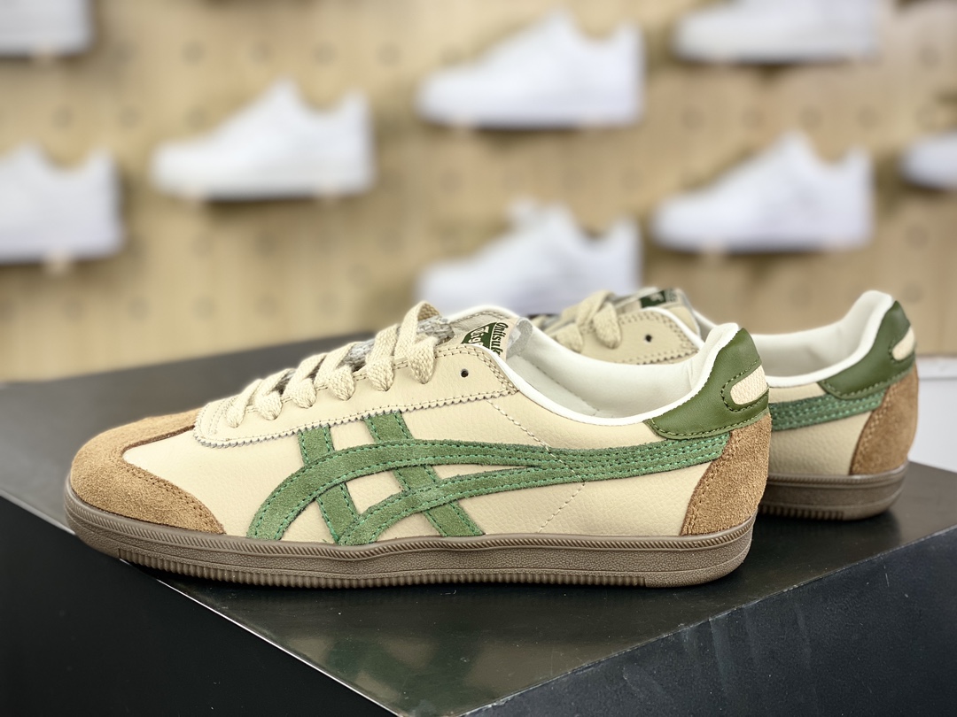 150 鬼塚虎/Onitsuka Tiger Tokuten 得分系列低帮板鞋“皮革奶茶黄咖啡棕绿”1183C086-250