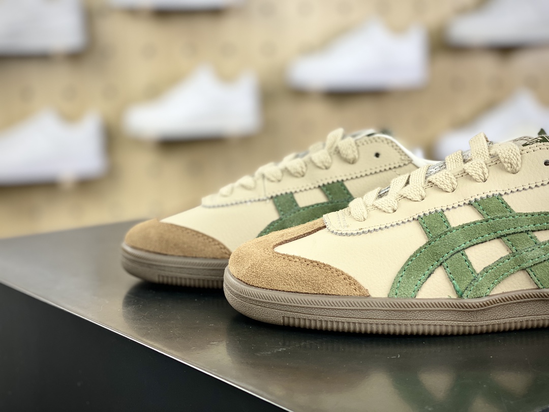 150 鬼塚虎/Onitsuka Tiger Tokuten 得分系列低帮板鞋“皮革奶茶黄咖啡棕绿”1183C086-250