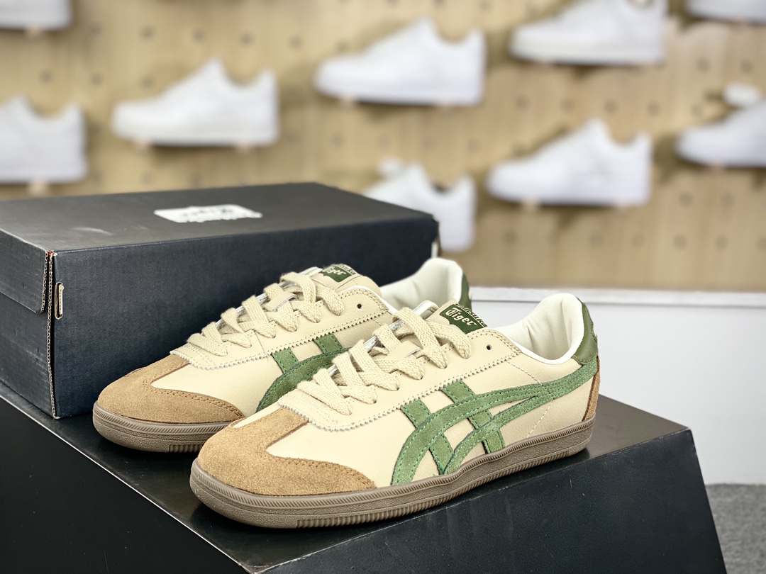 150 鬼塚虎/Onitsuka Tiger Tokuten 得分系列低帮板鞋“皮革奶茶黄咖啡棕绿”1183C086-250