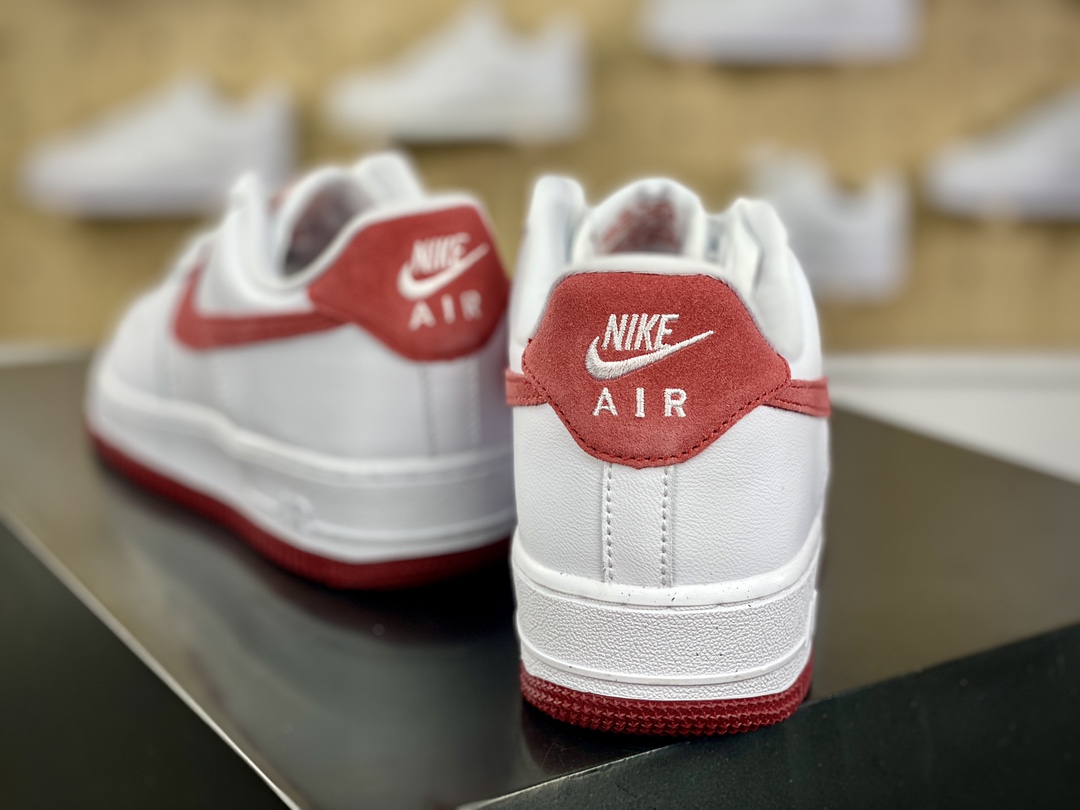 200 Air Sole气垫耐克Nike Air Force 1’07 Low”White Light Red”空军一号板鞋“皮革白淡红钩子”FQ7626-100