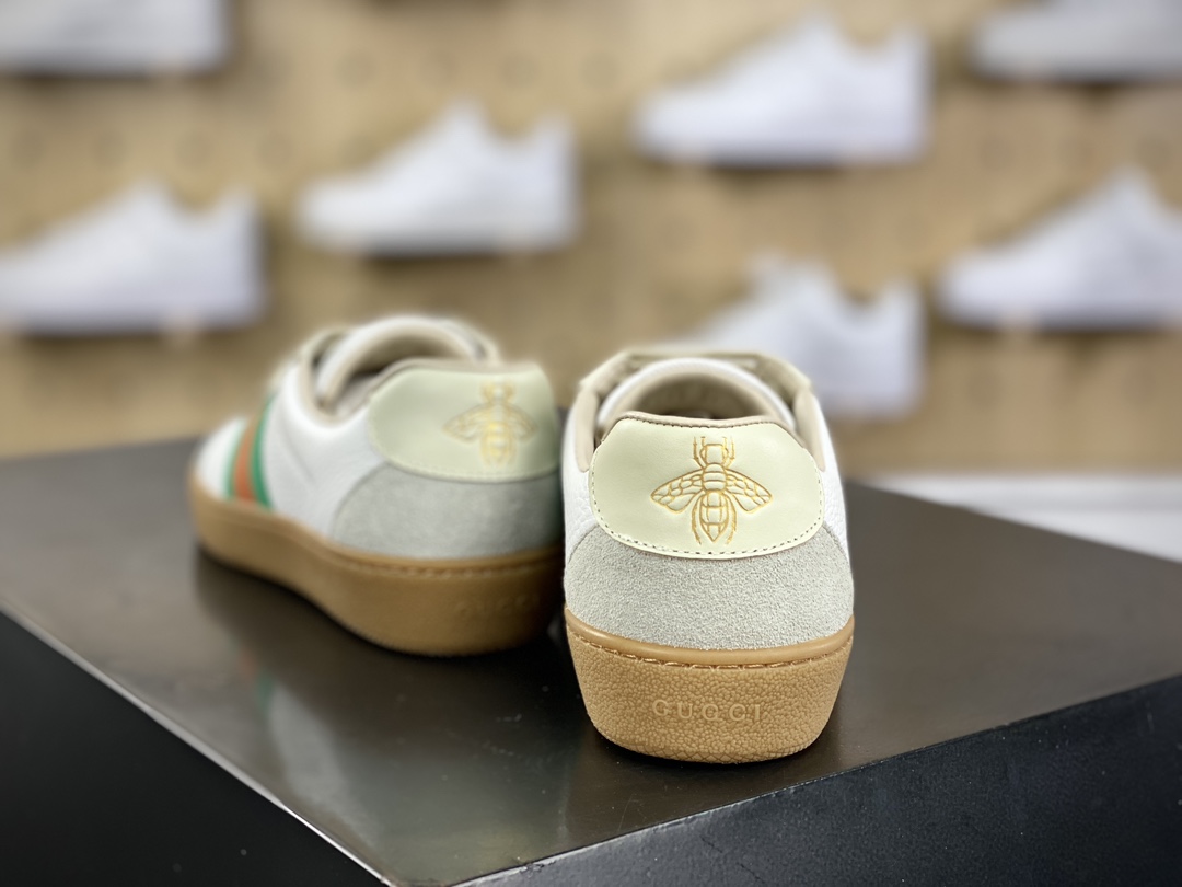 350 古驰Gucci G74 Web Low Sneakers G74系列低帮绅士百搭拼皮德训休闲板鞋