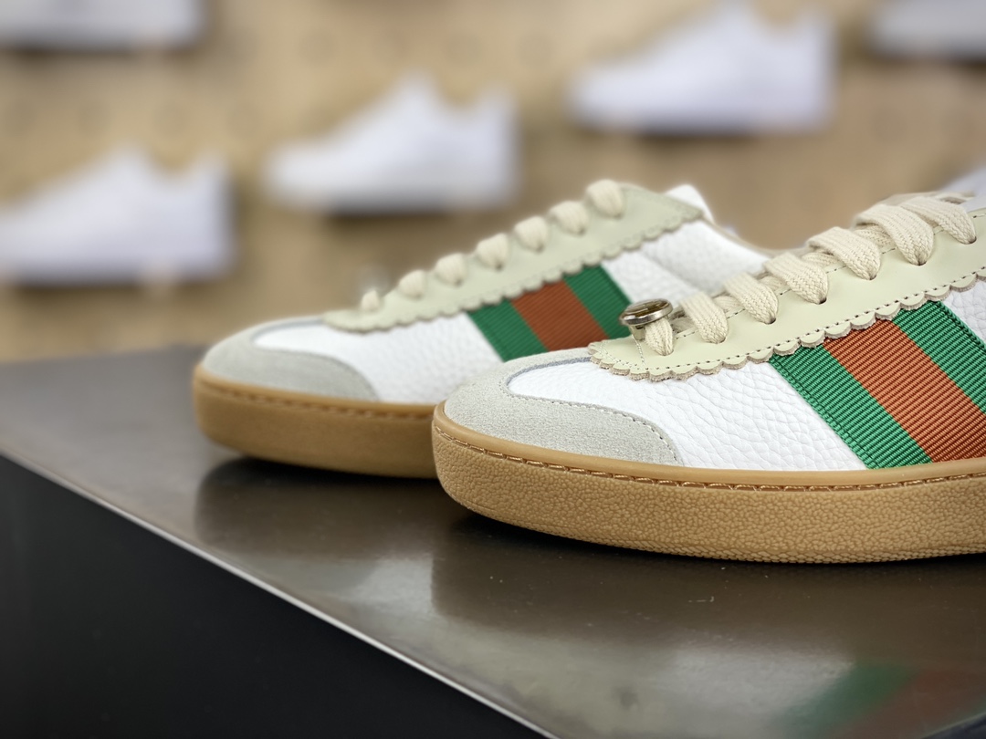 350 古驰Gucci G74 Web Low Sneakers G74系列低帮绅士百搭拼皮德训休闲板鞋