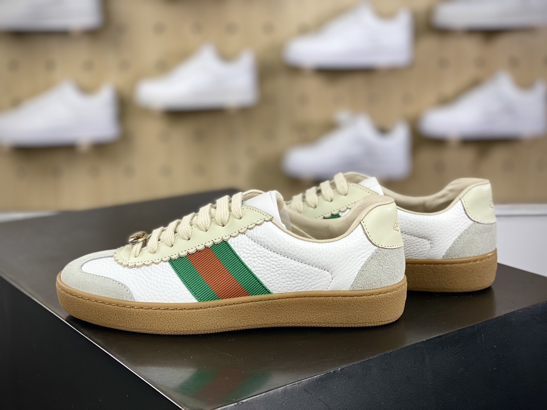 350 古驰Gucci G74 Web Low Sneakers G74系列低帮绅士百搭拼皮德训休闲板鞋