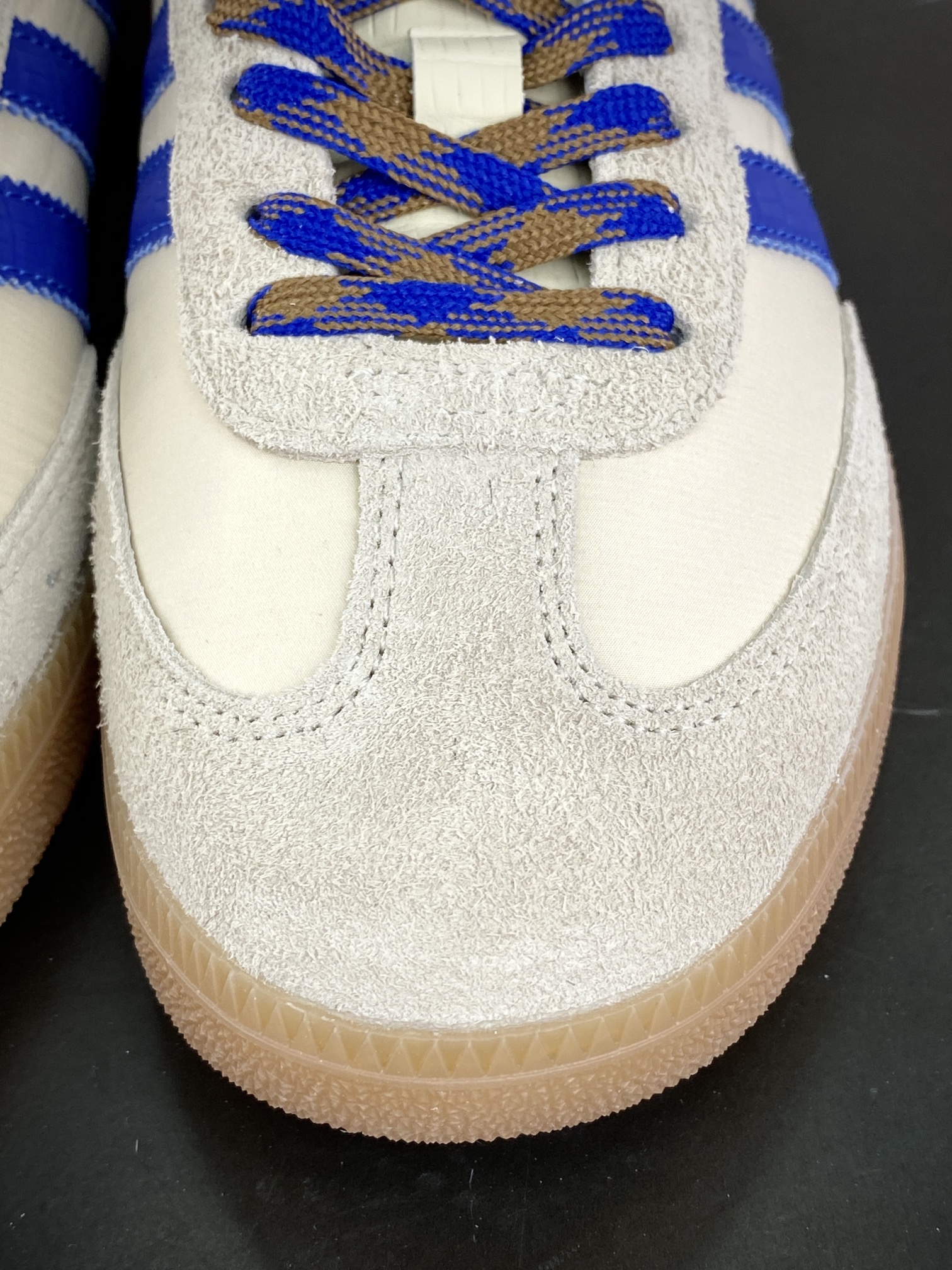 200 Wales Bonner x Adidas Originals Samba Classic”White/Royal Blue/Gum”桑巴舞板鞋“联名米白皇家蓝生胶底”IH7756