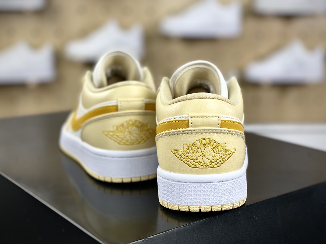 200 耐克Nike Wmns Air Jordan 1 Low GS”Team Gold”AJ1乔丹一代篮球鞋“皮革米黄”DC0774-170