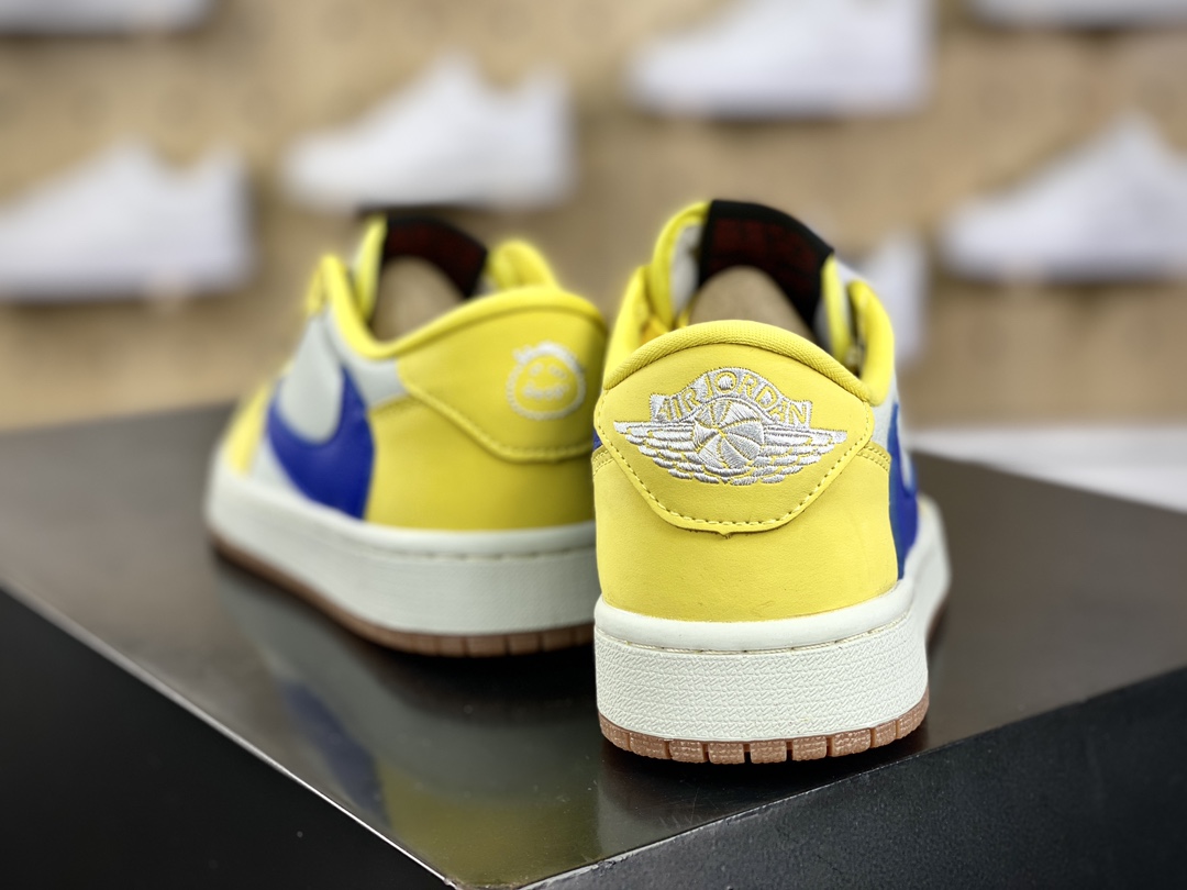 220 Travis Scott x Nike Wmns Air Jordan 1 Low OG”Canary”AJ1乔丹一代篮球鞋“TS联名蓝尼黄白黑倒钩8.0”DZ4137-700