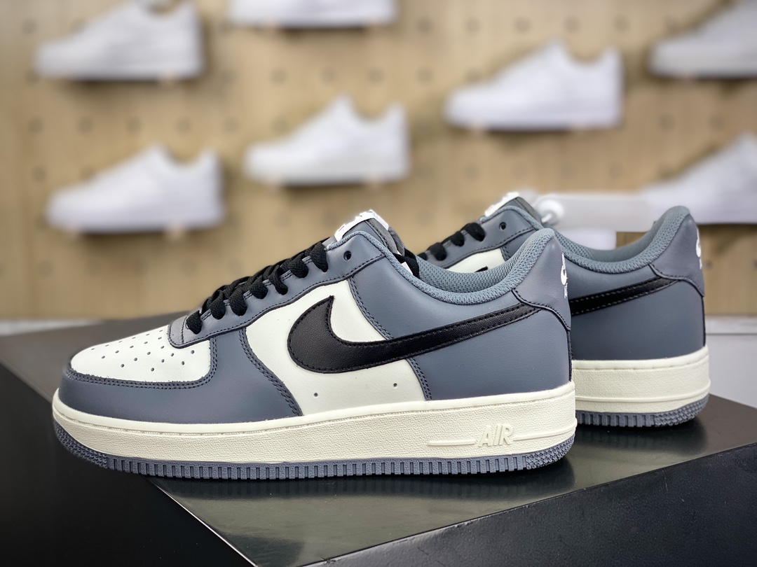 200 耐克Nike By You Air Force 1'07 Low Retro SP空军一号板鞋“拼接米白水泥灰黑”DD7798-216