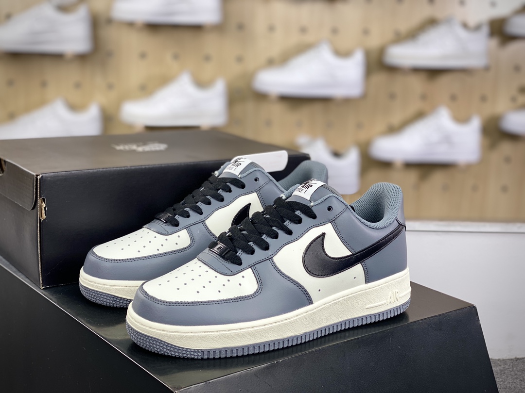 200 耐克Nike By You Air Force 1’07 Low Retro SP空军一号板鞋“拼接米白水泥灰黑”DD7798-216