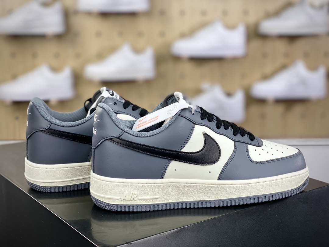 200 耐克Nike By You Air Force 1'07 Low Retro SP空军一号板鞋“拼接米白水泥灰黑”DD7798-216