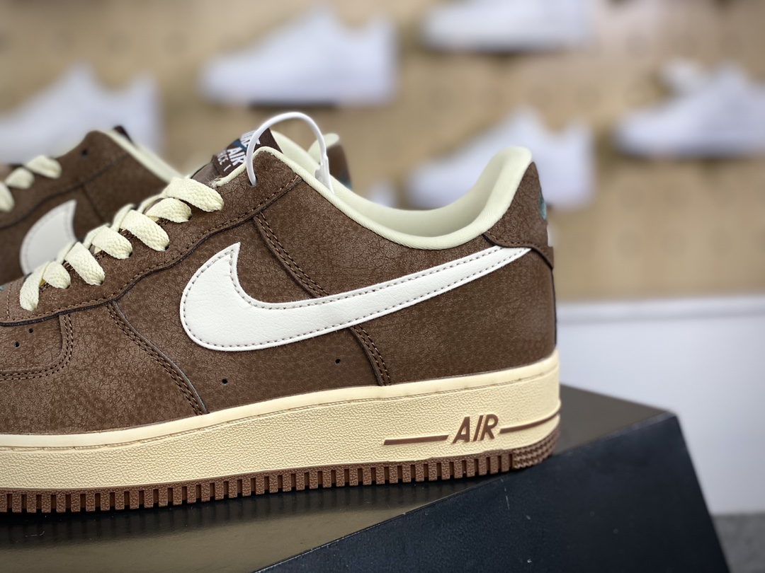 200 Nike Air Force 1’07 Low"Cacao Wow/Sail-Coconut Milk"空军一号板鞋“皮革深棕米白可可牛奶”FZ3592-259