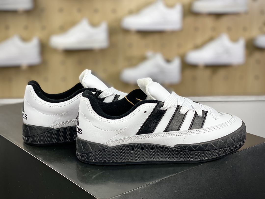 200 阿迪达斯Adidas Originals Adimatic Low"HOMMAGE"马蒂奇系列低帮板鞋“皮革白黑”ID7717