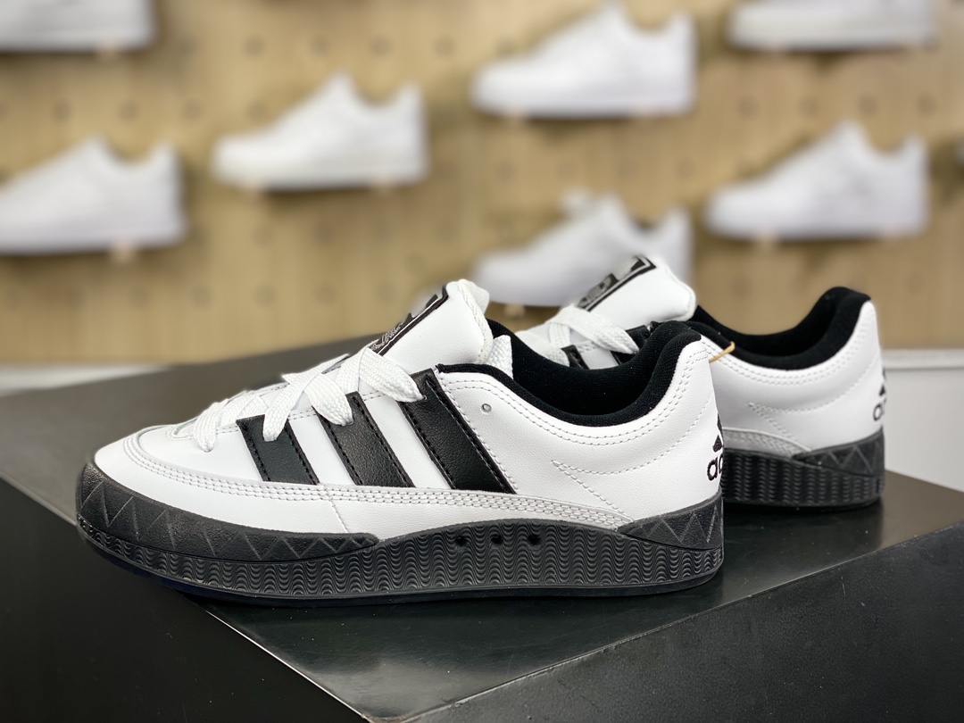 200 阿迪达斯Adidas Originals Adimatic Low"HOMMAGE"马蒂奇系列低帮板鞋“皮革白黑”ID7717