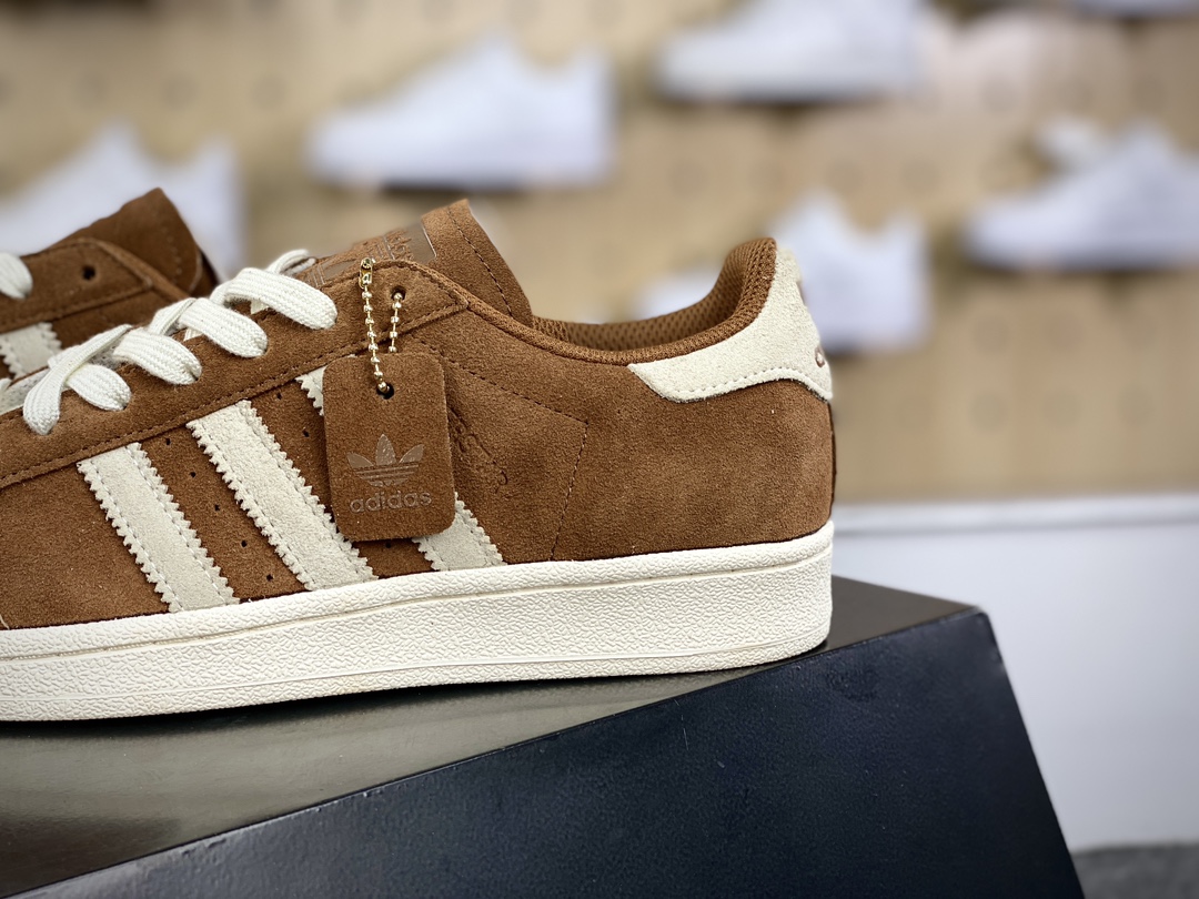 200 三叶草Adidas Originals Superstar”Brown Desert”经典贝壳头板鞋“翻毛摩卡棕米白”IG3048