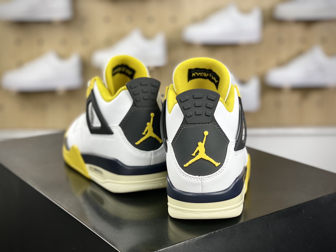 260 耐克Nike Air Jordan 4 Retro”Vivid Sulfur”迈克尔·乔丹AJ4代中帮篮球鞋“白金黑白”AQ9129-102