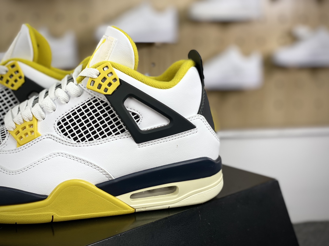 260 耐克Nike Air Jordan 4 Retro”Vivid Sulfur”迈克尔·乔丹AJ4代中帮篮球鞋“白金黑白”AQ9129-102