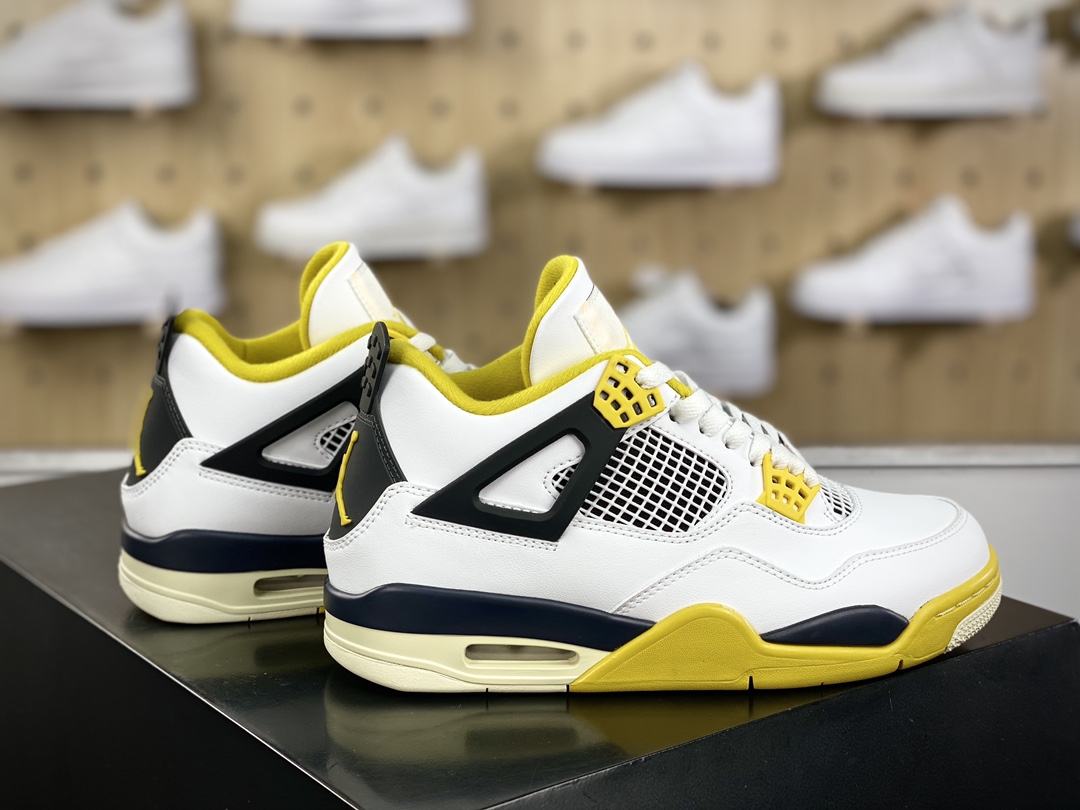 260 耐克Nike Air Jordan 4 Retro”Vivid Sulfur”迈克尔·乔丹AJ4代中帮篮球鞋“白金黑白”AQ9129-102