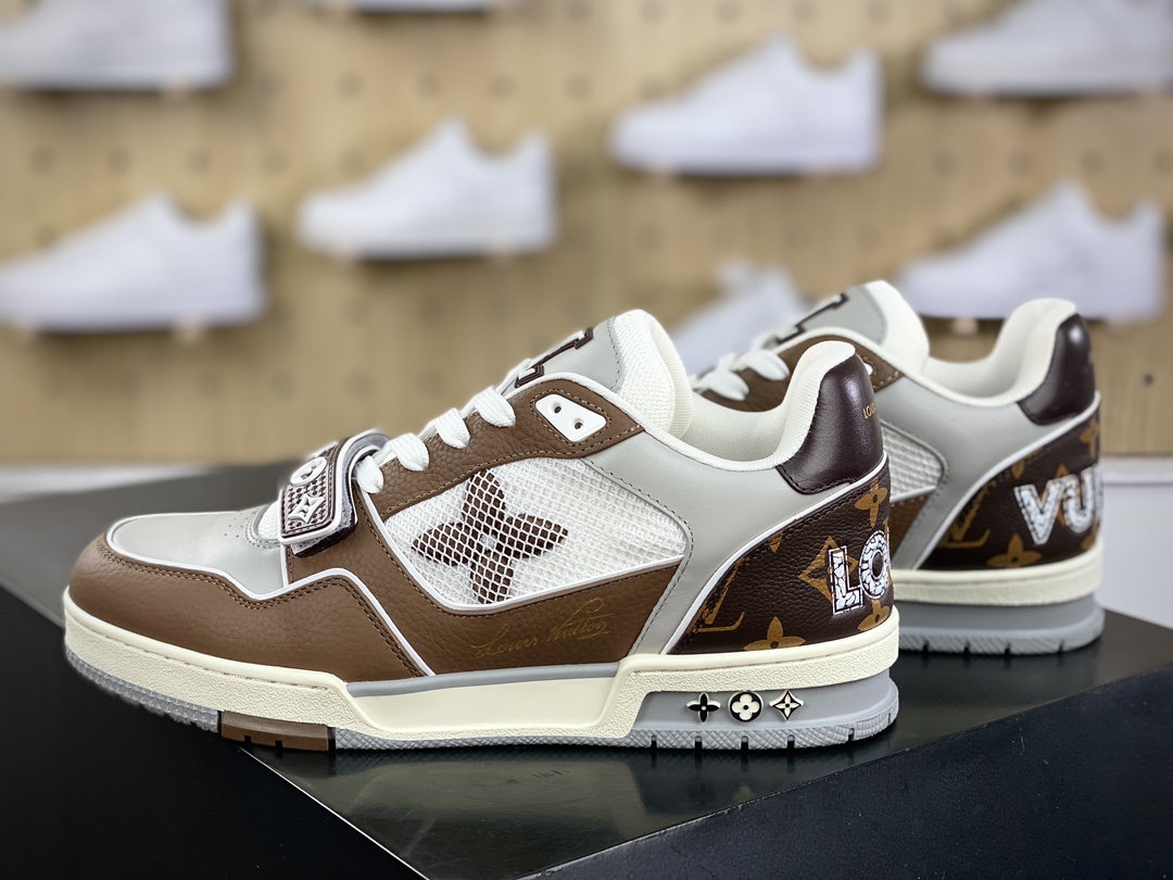 [LV Louis Vuitton] Vuitton Trainer Sneaker Low Low Top Retro Casual Sports Cult